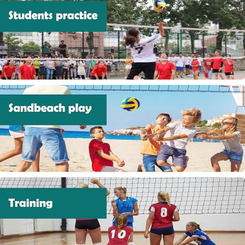 ABAJI Volleyball Official Size Soft Surface Training Practice Indoor Outdoor Gift for Kids Come with Pump Needle