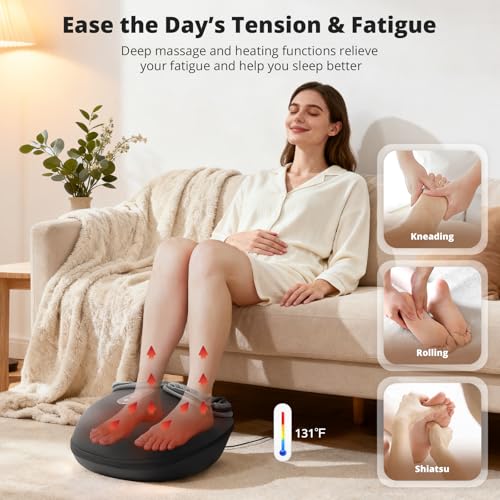 Medcursor Foot Massager with Heat - Shiatsu Feet Massage Machine Delivers Relief for Tired Muscles & Plantar, Deep Kneadin...