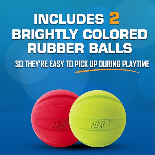 Nerf Dog Classic Squeak Ball Outdoor Dog Toy, 3.8 Inch Dog Ball Fetch Toy, Squeaking Toy for Medium and Large Breeds, Gree...