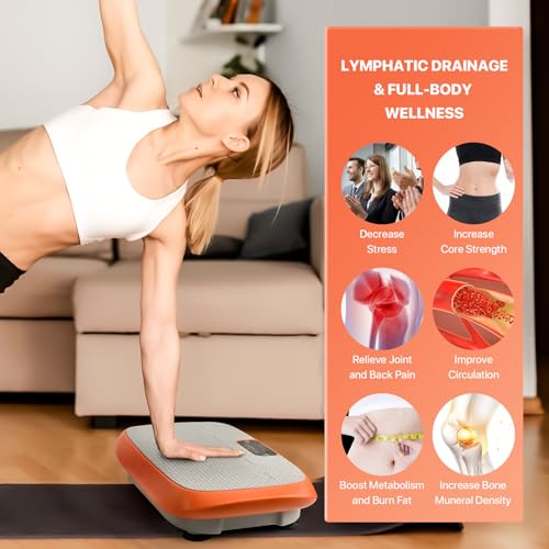 Vibration Plate Exercise Machine for Weight Loss Fitness Equipment, Vibration Plate Platform for Home Fitness,Lymphatic Dr...