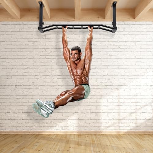 Kipika 48" Ceiling Mounted Pull Up Bar, Heavy Duty Multi-Grip Chin Up Bar,Mounted Pullup Bar, Adjustable Height, Pull Up B...