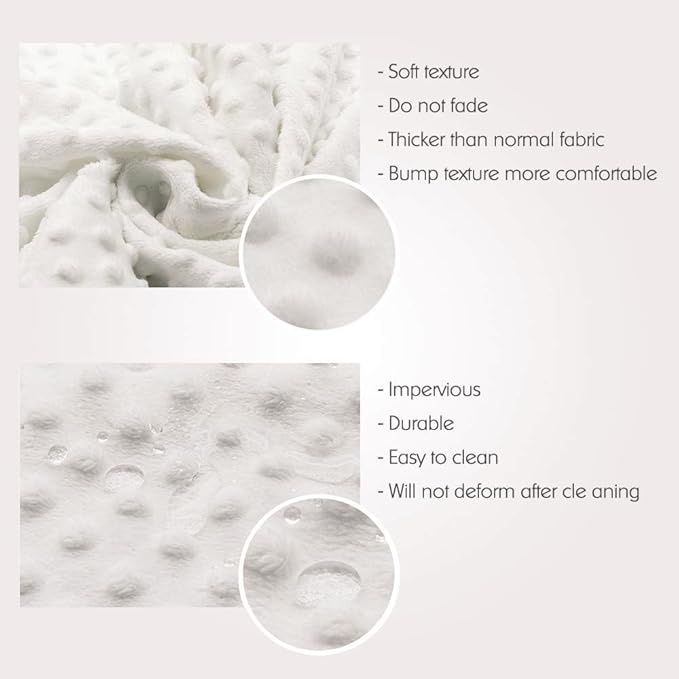 Baby Changing Pad Cover, Super Soft Plush Dot Diaper Changing Table Covers for Baby Girls and Boys, Ultra Comfortable, Diaper Changing Cloths for Babies, Fit 32"/34'' x 16" Pad (White)