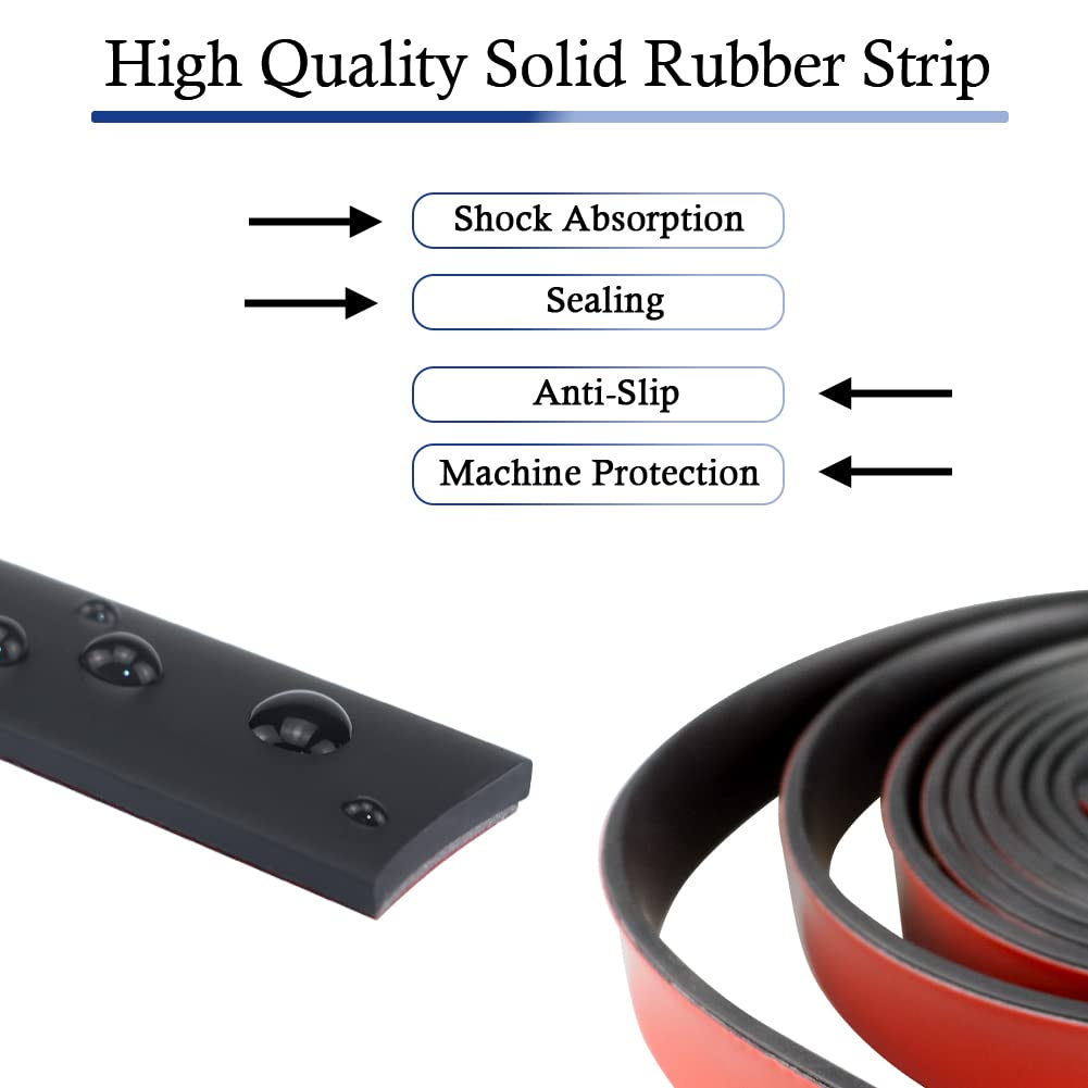 Neoprene Rubber Strips Self Adhesive Solid Rubber Sheets, Rolls & Strips for DIY Gaskets Crafts Pads Seals Warehouse Flooring Neoprene Sheet with Adhesive Backing (1" Wide x 1/8" Thick x 40' Long)