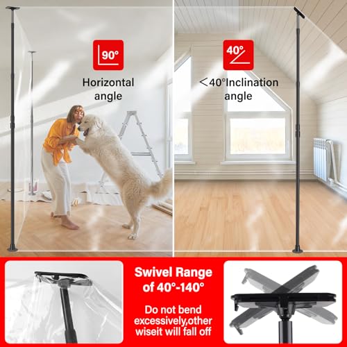 10FT Dust Barrier Poles Kit,Spring Retractable Zipper Wall Poles for Dust Barriers System,Home & Construction,Spring Barri...