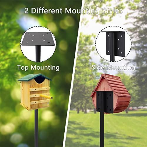 Bird Feeder Pole Kit 110 Inch,Bird House Pole for Outdoors Heavy Duty,5 Base Prongs Adjustable Birds Feeder Stand for House
