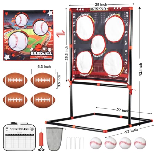 VROGTIK Football Toss Game for Kids Ages 3-8 - Outdoor Toy for Backyard, Beach & Camping for Toddlers & Family Party Fun