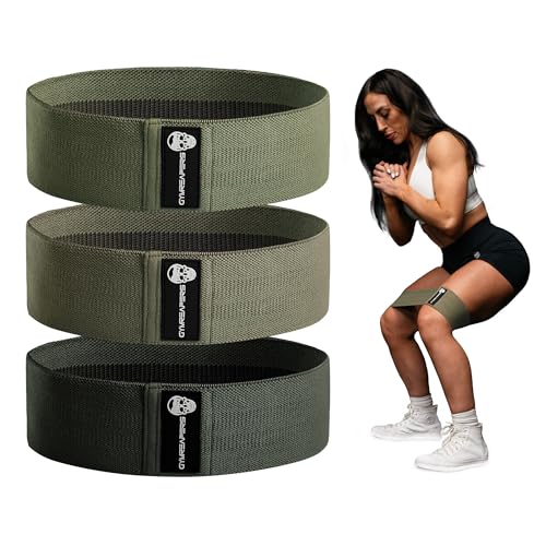 Hip Bands for Booty Workouts | Non Slip Fabric Band Set with 3 Levels - Resistance Bands for Legs & Hip - for Men & Women