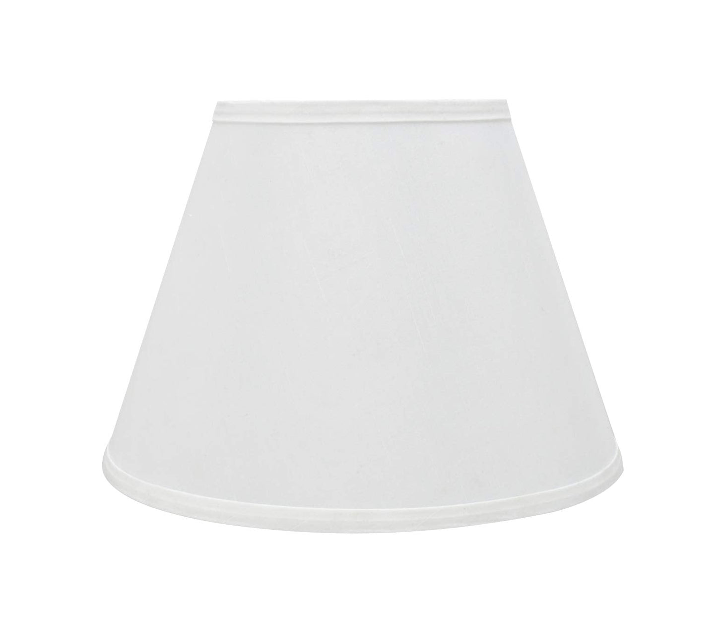 Aspen Creative Lamp Shade, Transitional Empire Shape, Faux Silk, Pearl White, 7in Top x 13in Bottom x 9.5in Slant Height, Model 32188A