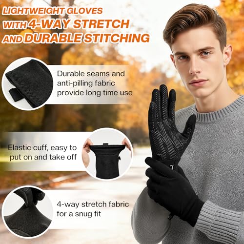 Sukeen Lightweight Running Gloves for Men Women Touchscreen Anti-Slip Sports Gloves Winter Warm Gloves for Cycling, Driving