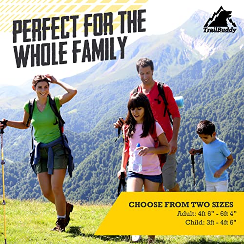 TrailBuddy Collapsible Hiking Poles for Kids - Pack of 2 Trekking Poles for Hiking, Camping & Backpacking - Lightweight, A...