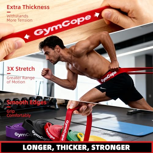 GymCope Pull Up Resistance Bands - Assistance Bands Sets of 3/4/5 for Men & Women, Heavy Duty Workout Exercise Bands for B...