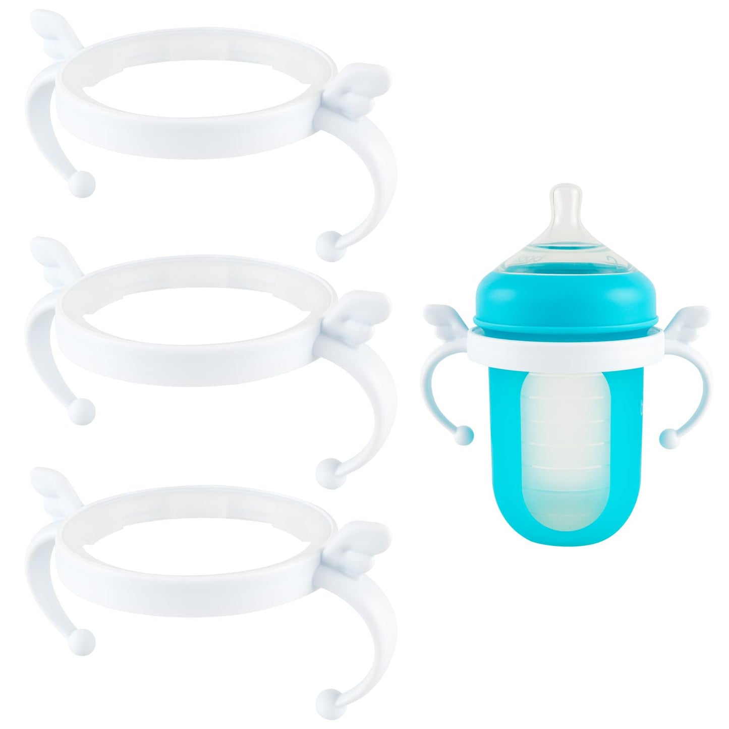 XUNICUTE Baby Bottle Handles for Boon Bottles, Ergonomic Bottles Holder for Newborn, 3 Count