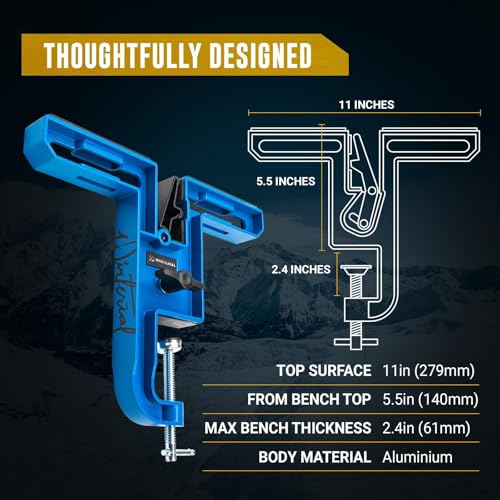 Winterial Snowboard and Ski Vise, Set of Two Non-Slip Vice Grips with Horizontal Vertical Working Positions for Tuning, Re...