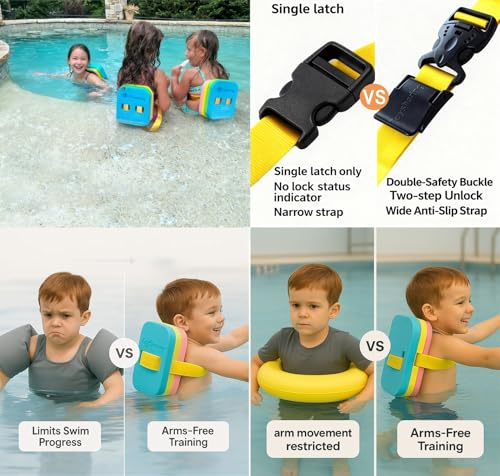 Swim Float Kids Back Belt: Pool Bubble Water Trainer Training Device 3-12 Year Old