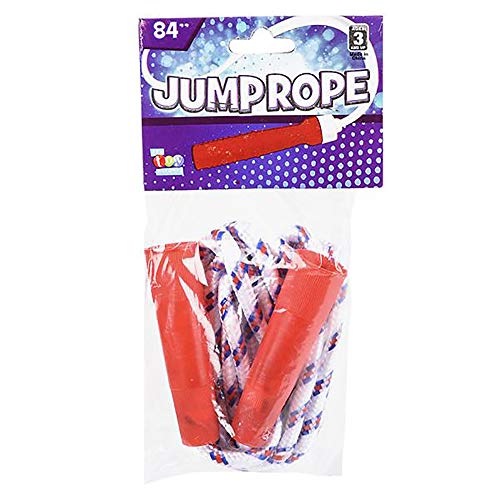 The Dreidel Company Durable Jump Ropes for Kids, Nylon with Plastic Handles, Indoor & Outdoor Skipping Activity, Party Fav...