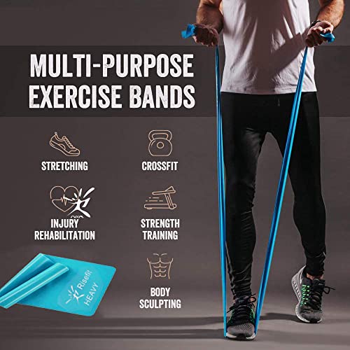 Therapy Flat Resistance Bands Set, Latex Free Flat Elastic Exercise Stretch Bands for Stretching, Flexibility, Pilates, Yo...