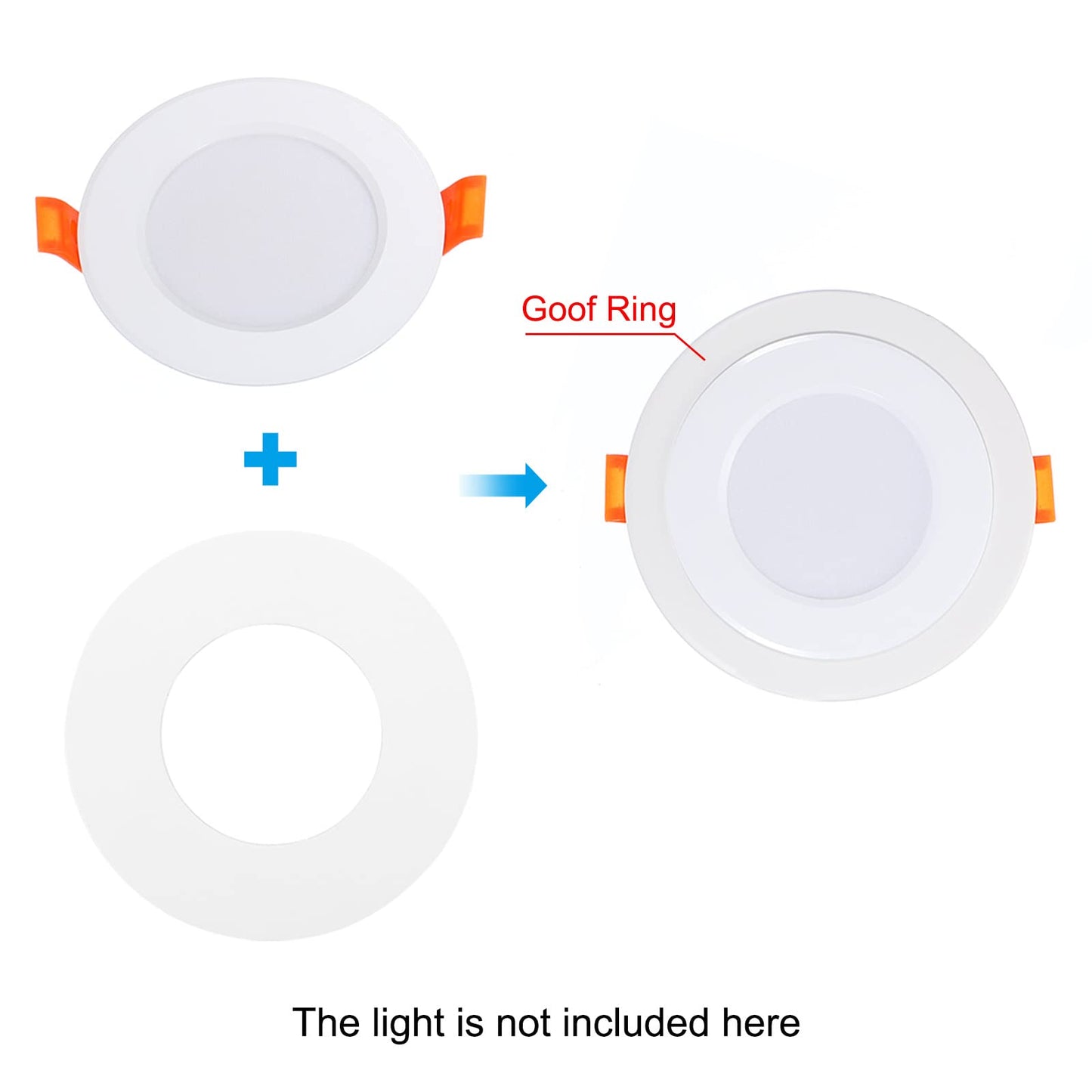 Patikil 1.38 Id 2.6 Od Light Trim Ring  White Goof Ring Matte Circular Light Cover Lighting Fixture For Ceiling Wall Recessed Can Downlights