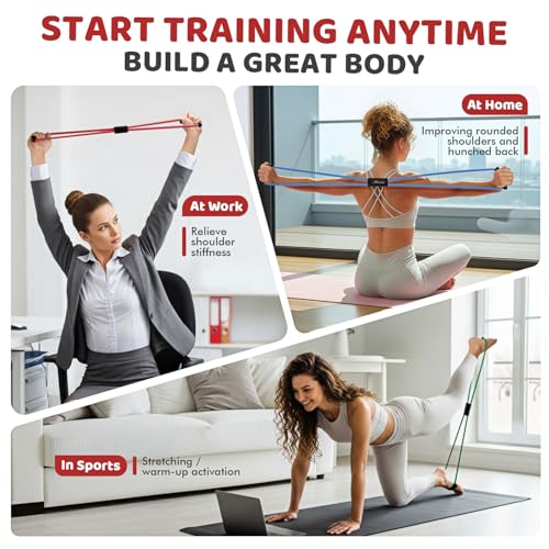 HPYGN Resistance Bands, Figure 8 Exercise Bands for Women Men, 8 Shaped Resistance Bands for Arms, Chest Expander, Yoga Gy...