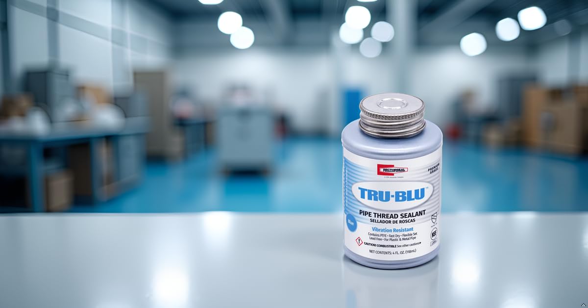 RectorSeal Tru-Blu 31631 Pipe Thread Sealant, Fast-Dry, PTFE Enriched, Plumbing, Designed for high Vibration environments and Thermal Expansion/Contraction, 1/4 Pint