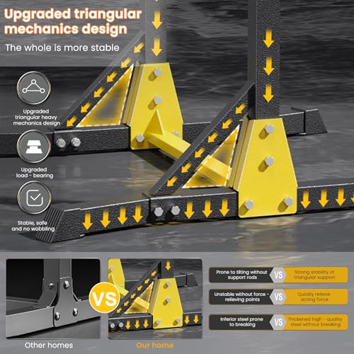 kamulouk Power Tower Pull Up Bar Station, Height Adjustable Portable Pull Up Station, Free Standing Pull Up Rack Dip Stati...