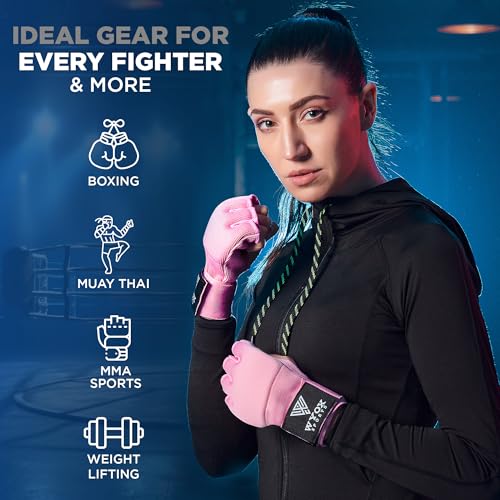 WYOX Gel Boxing Hand Wraps Inner Gloves for Men & Women – 80cm Quick Wrist Strap, Padded Knuckle Support, Fingerless MMA M...