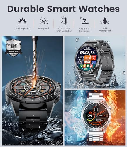 Smart Watch for Men (3 Straps),Answer/Make Calls,1.43'' AMOLED,IP68 Waterproof,110+ Sports Modes Fitness Watch with Sleep ...