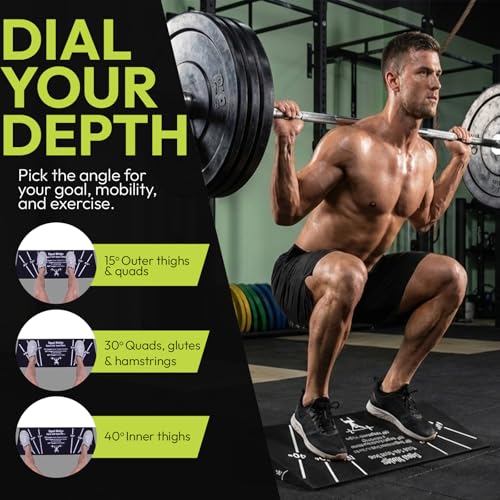Squat Wedge Block – Non-Slip EVA Material Slant Board with 15°/30°/40° Angle Markings, 15° Heel-Elevated Incline Squat Wed...