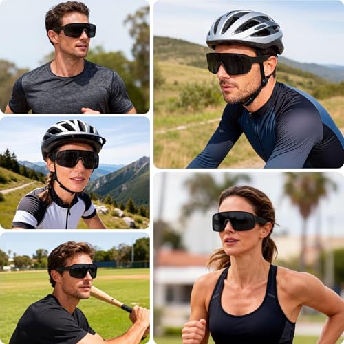 Ofwin Polarized Cycling Sports Sunglasses for Men Women UV Protection Fishing Bike Running Wrap Around Sun Glasses