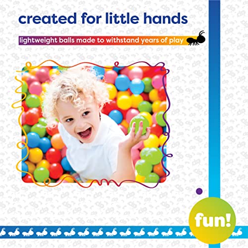 Antsy Pants 100 Ball Pit Balls, Ball Pit for Toddlers 1-3, Non-Toxic Materials, Lightweight, 5 Colors, Reusable Storage Ba...