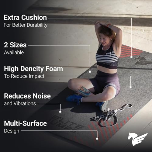 EliteSRS Jumps Premium Jump Rope Mat - Large Format Non Slip Mat - Home Workout Exercise Mat - Suitable for All Surfaces