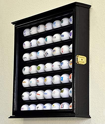 Golf Ball Display Case Holder Cabinet Wall Rack Stand Select Your Size 98% UV Lockable 5 Sizes 4 Colors to Choose
