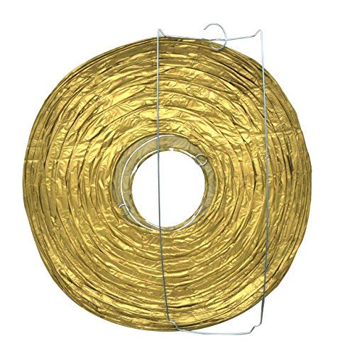 Mudra Crafts Paper Lanterns - Black Gold, 12 Inch, Round Decorative Hanging Ceiling Decorations for Weddings and Parties