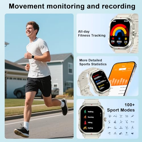 Smart Watch for Men Android/iPhone, 2.06" HD Anti-impact Touchscreen GPS Smartwatch with Heart Rate/SpO2/Sleep/Monitor, An...