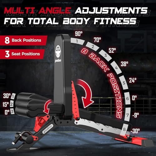 Pooboo Multi-Functional Machine Power Cage, 2000LB Squat Rack, LAT-Pull Down System, Dual Pulley Cable Crossover System, H...