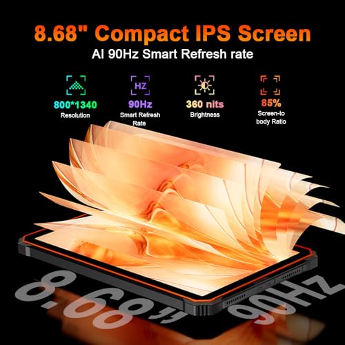 Blackview Active 5 AI Rugged Tablet 2026, 8.68" HD+ 90Hz Android 15 Waterproof Tablet, 24GB+128GB/2TB Outdoor Tablets,16M...