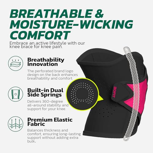 aoFIT Knee Brace for Women& Men (1 Pair), Knee Braces Wrap Adjustable Compression Sleeve Knee Support with Memory Stabiliz...