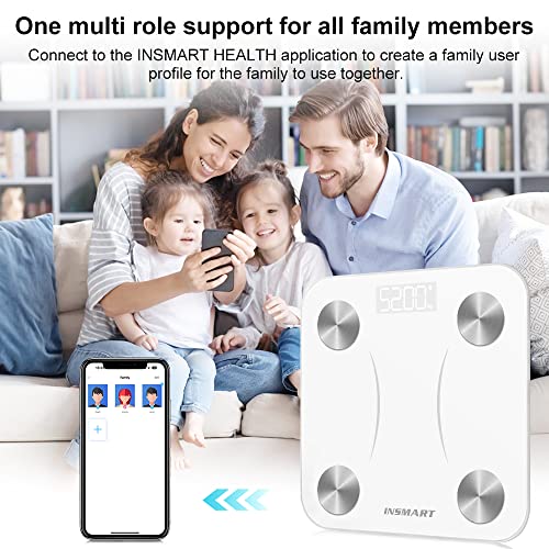 INSMART Smart Scale for Body Weight, Digital Bathroom Scale with BMI, Muscle Mass, Bluetooth Body Fat Scale,17 Body Compos...