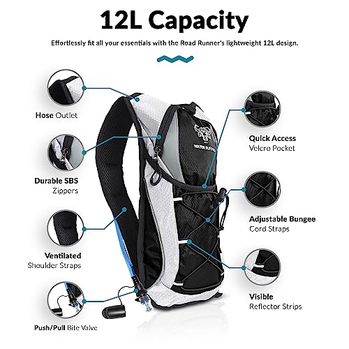 Water Buffalo Hydration Backpack - Lightweight Hydration Pack with 2L Water Bladder - Water Backpack for Hiking, Running, ...