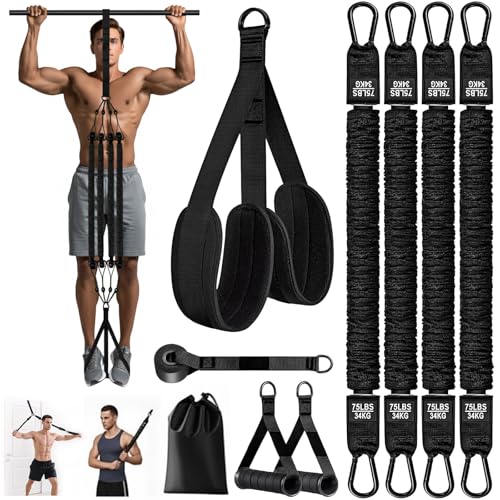 Pull Up Assistance Bands 300 lbs – Heavy Duty Adjustable Pull Up Bar Resistance Bands Set with 4 Assistance Bands, Dual Fo...