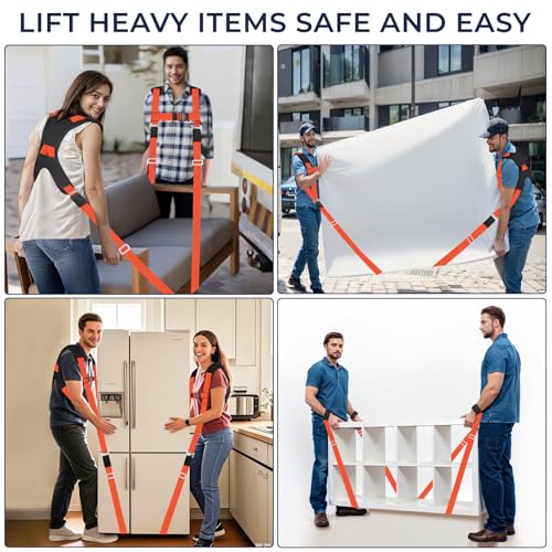 Ytonet Moving Straps, 2-Person Lifting and Moving System, Furniture Lifting Straps with Padded Back Support for Appliance,...