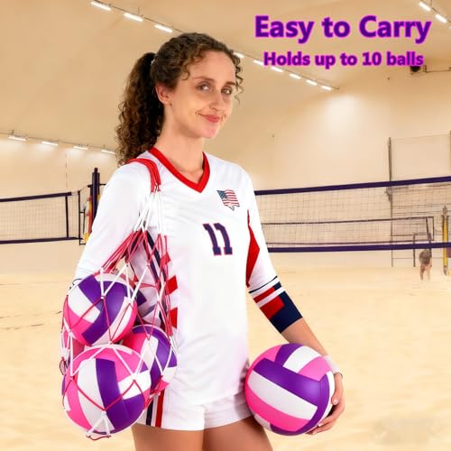 HYPGARD 6 Pack Volleyballs Official Size 5, Waterproof Soft Bulk Recreational Volley Balls with Pump and Net Bag for Indoo...