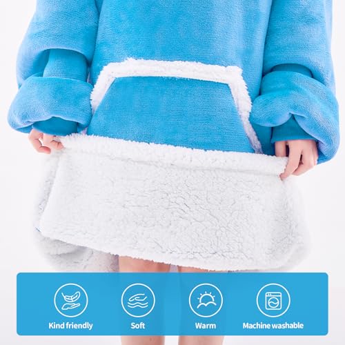 IFNOW Wearable Blanket Hoodie For Kids, Blanket Hoodie For Kids With Hood And Pockets, Girls Oversized Blankets Gift for Boys