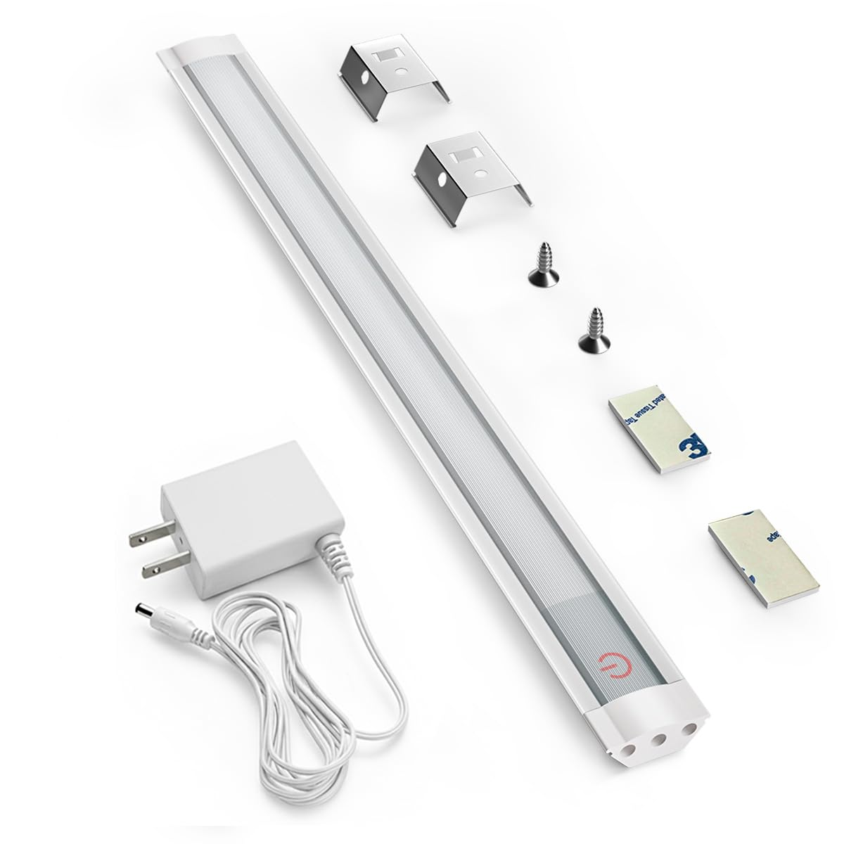 Myplus Under Cabinet Lights, 12 Dimmable Led Light Bar, Aluminum, Warm White 3000K, Plug-In, Silver Case