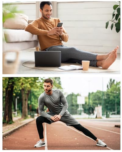 Runhit Long Johns for Men Thermal Pants with Fly Long Thermal Underwear Winter Cold Weather Fleece Thermal Bottoms