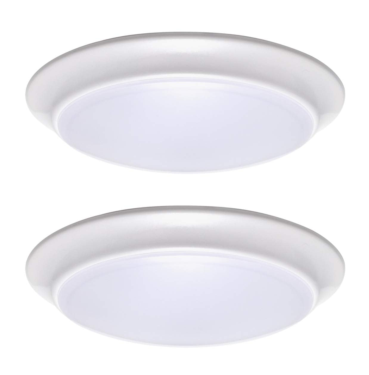 Lit-Path Led Flush Mount Ceiling Light, Dimmable 7 11.5W, 900 Lumen, Aluminum, 4000K, 2-Pack, Damp Location