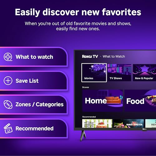 Roku Smart TV 2025 – 40-Inch Select Series, 1080p Full HD TV – Roku TV with Voice Remote – Flat Screen LED Television with...