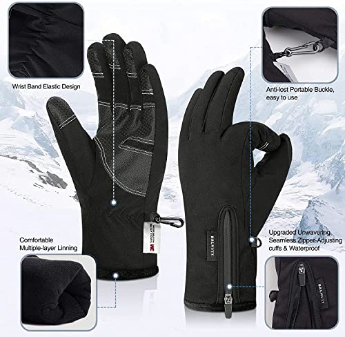 Balhvit -10℉ Waterproof Winter Gloves for Men & Women, 5-Layer Ski & Snow Gloves for Cold Weather, Breathable Warm Gloves ...