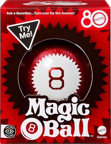 Mattel Games Magic 8 Ball Mattel 80th Anniversary Edition Novelty Game for Kids, Fortune-Telling Toy for Family Nights, Ga...