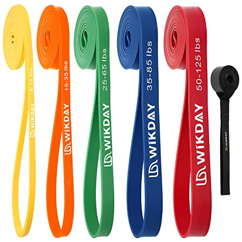 WIKDAY Resistance Bands, Pull Up Bands, Workout Bands for Exercise, Thick Heavy Resistance Band Set with Door Anchor, Elas...