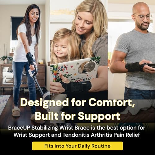 BraceUP Carpal Tunnel Wrist Brace for Men and Women - Metal Wrist Splint for Hand and Wrist Support and Tendonitis Arthrit...
